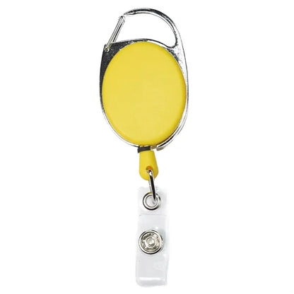 Both Side Plain Oval Carabiner Retractable Badge Reel
