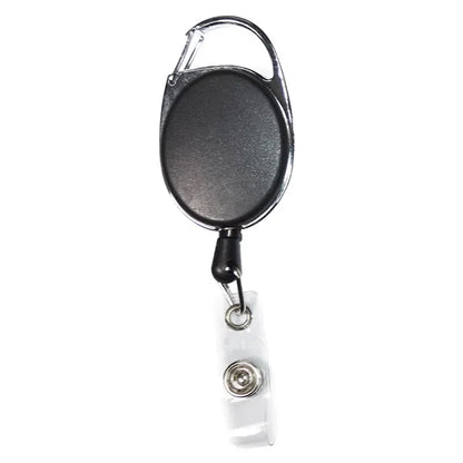 Both Side Plain Oval Carabiner Retractable Badge Reel