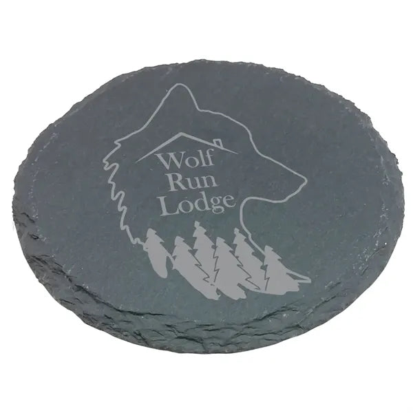 Etched Set of 2 Slate Coasters