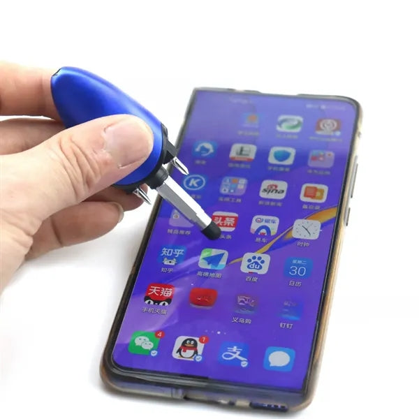 5 in 1 Touch Screen Ballpoint Pen With LED Light Screwdriver