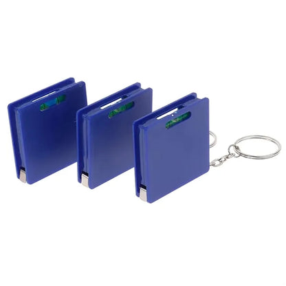 Customized Mini Square Tape Measure With Level Keychain