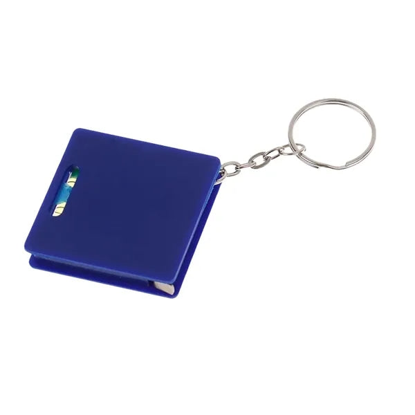 Customized Mini Square Tape Measure With Level Keychain