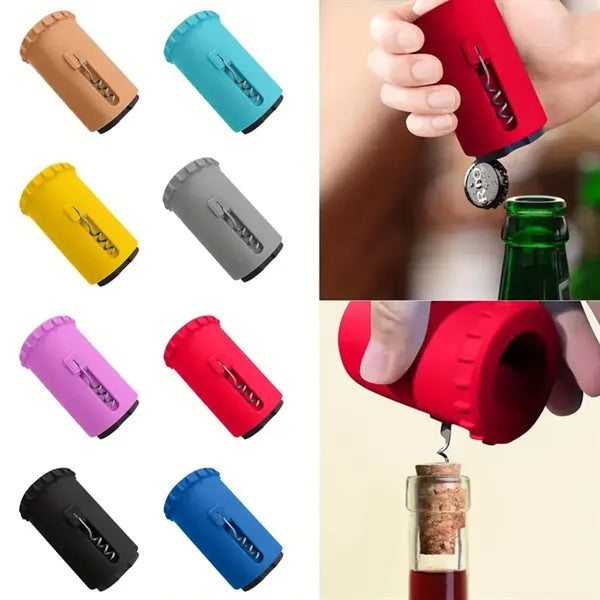 3-in-1 multifunctional magnetic bottle opener for wine/beer