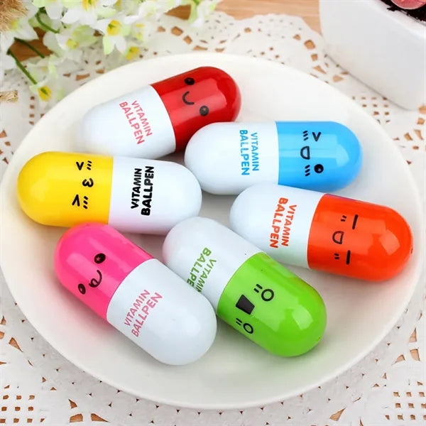 Creative Pill Capsule Shape Retractable Ballpoint Pen