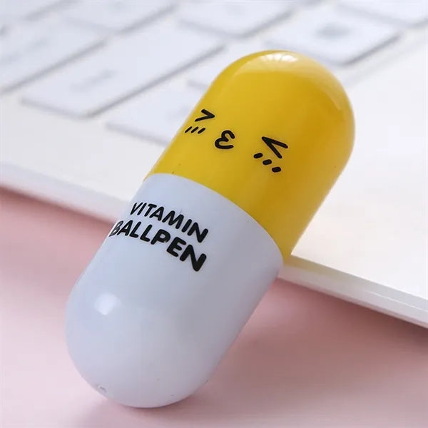 Creative Pill Capsule Shape Retractable Ballpoint Pen