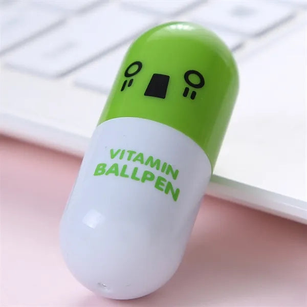 Creative Pill Capsule Shape Retractable Ballpoint Pen