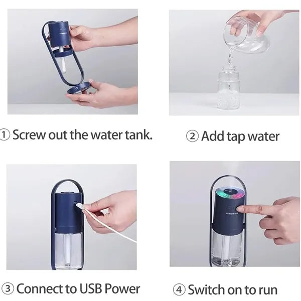 USB Charging Rotatable Projection Humidifier Air Purifier