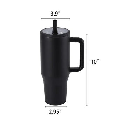 40oz Double Layer Car Cup With Leak Proof Foldable Straw Lid