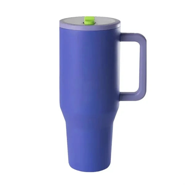 40oz Double Layer Car Cup With Leak Proof Foldable Straw Lid