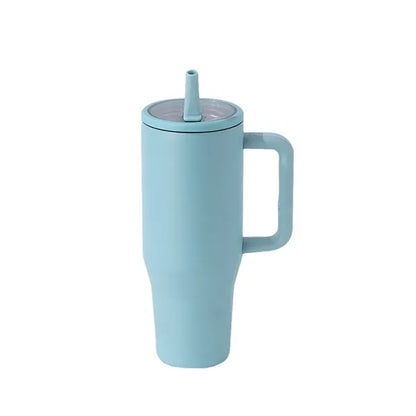 40oz Double Layer Car Cup With Leak Proof Foldable Straw Lid