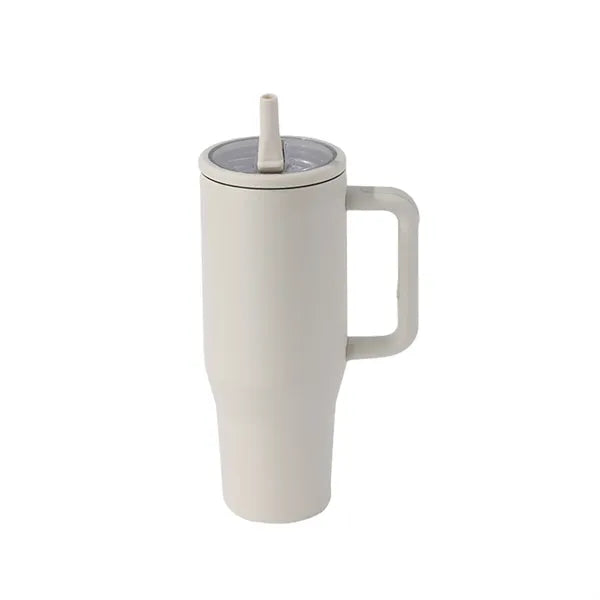 40oz Double Layer Car Cup With Leak Proof Foldable Straw Lid