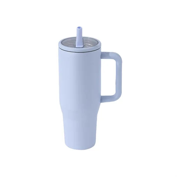 40oz Double Layer Car Cup With Leak Proof Foldable Straw Lid