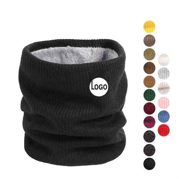 Unisex Thermal Knitted Fleece Lined Gaiter Scarf