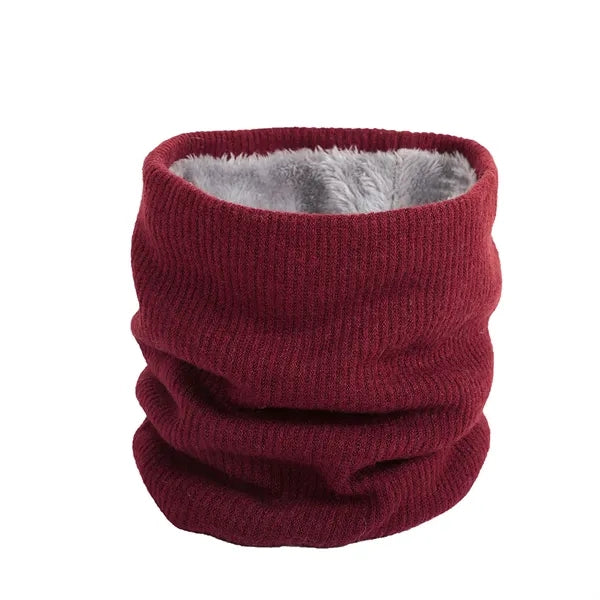 Unisex Thermal Knitted Fleece Lined Gaiter Scarf