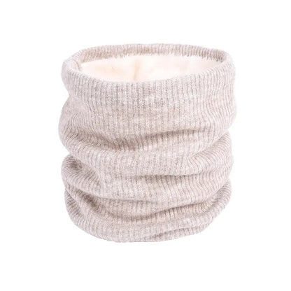 Unisex Thermal Knitted Fleece Lined Gaiter Scarf