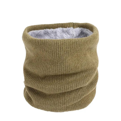 Unisex Thermal Knitted Fleece Lined Gaiter Scarf