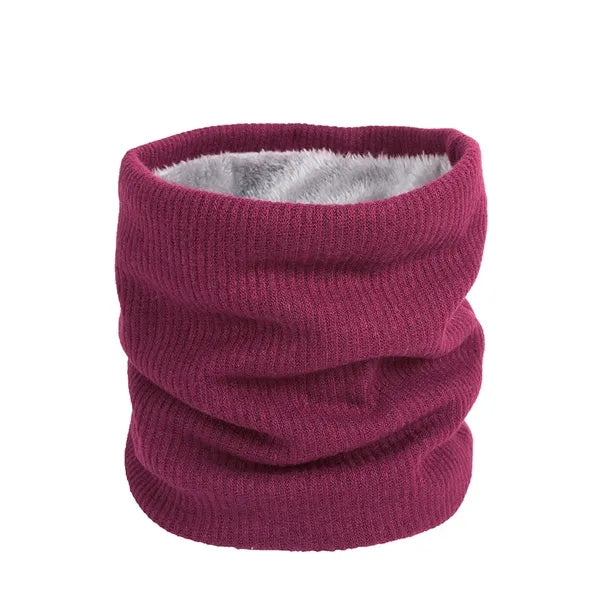 Unisex Thermal Knitted Fleece Lined Gaiter Scarf