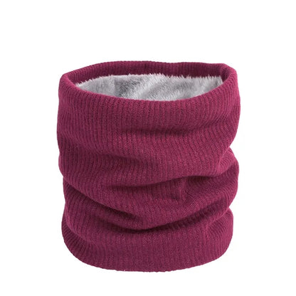 Unisex Thermal Knitted Fleece Lined Gaiter Scarf