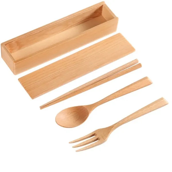 Portable Wooden Flatware Kit