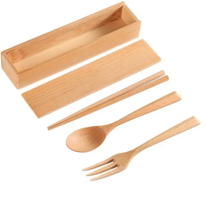 Portable Wooden Flatware Kit