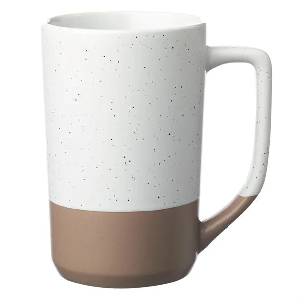 17 oz. Two-Tone Ceramic Mugs with Speckled Glaze