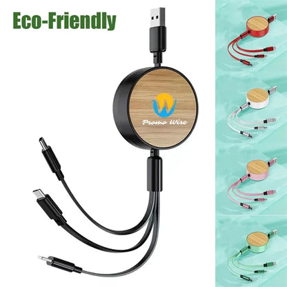 Bamboo 3 in 1 fast charging retractable data cable