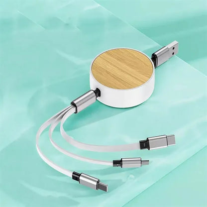 Bamboo 3 in 1 fast charging retractable data cable