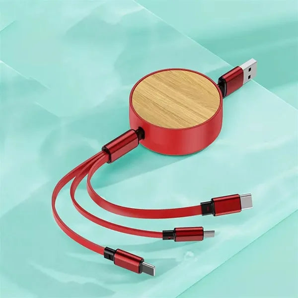 Bamboo 3 in 1 fast charging retractable data cable
