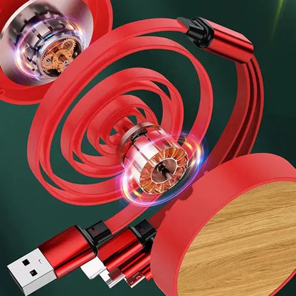 Bamboo 3 in 1 fast charging retractable data cable