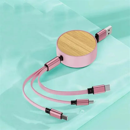 Bamboo 3 in 1 fast charging retractable data cable
