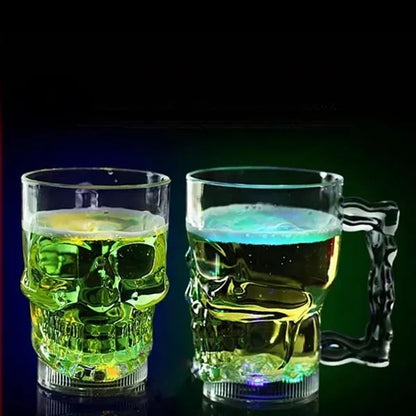 14 Oz. Flashing LED Lighted Skull Cup Halloween Party Mug