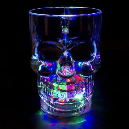 14 Oz. Flashing LED Lighted Skull Cup Halloween Party Mug