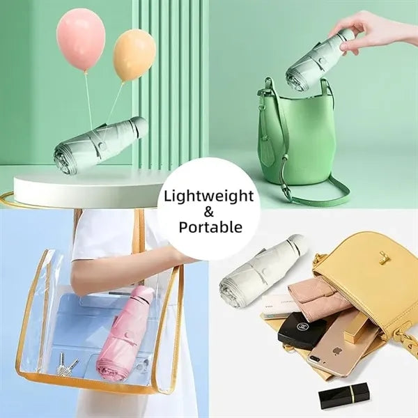 Mini Windproof Sun & Rain Pocket Umbrella With Case