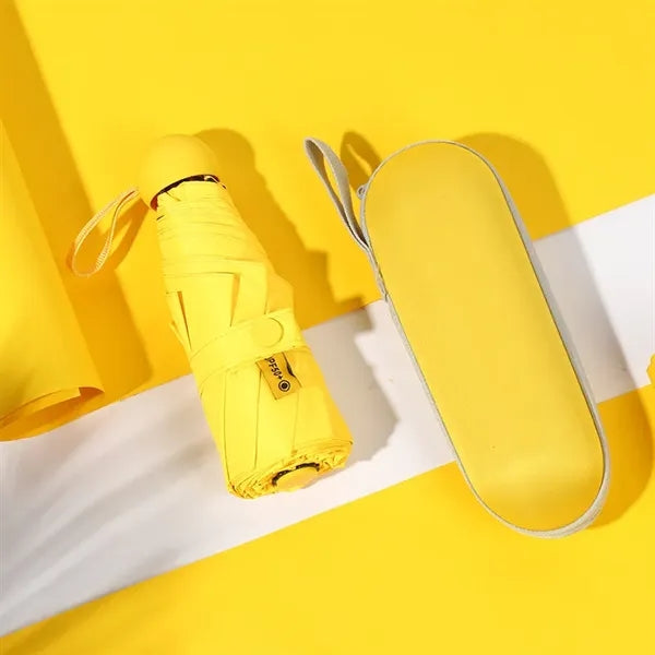 Mini Windproof Sun & Rain Pocket Umbrella With Case