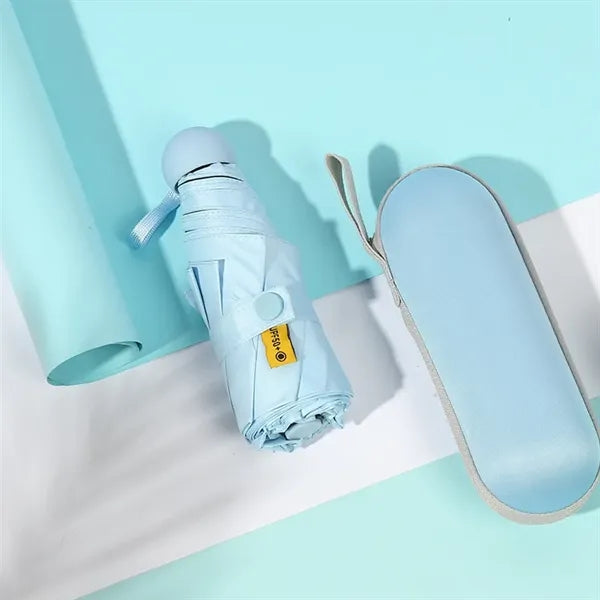 Mini Windproof Sun & Rain Pocket Umbrella With Case
