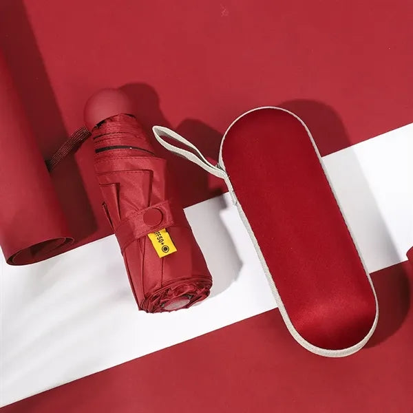 Mini Windproof Sun & Rain Pocket Umbrella With Case