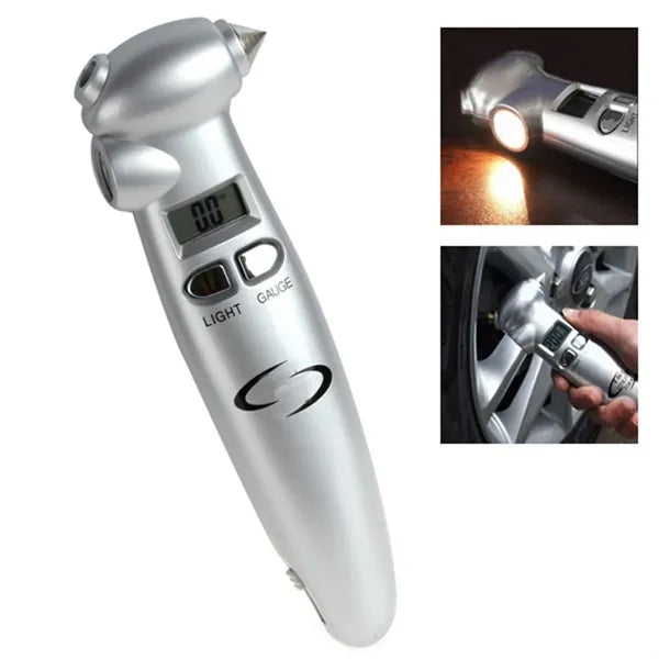 Digital Tire Pressure Gauge Safety Hammer Multi-Function