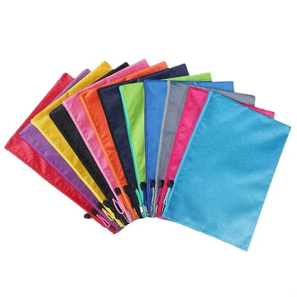 A4 Waterproof Thickened Canvas Zipper Stationery Bag