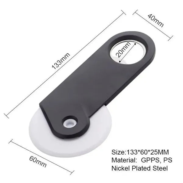 Pizza Cutter Idler Wheel With Stainless Steel Bottle Opener