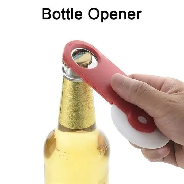 Pizza Cutter Idler Wheel With Stainless Steel Bottle Opener