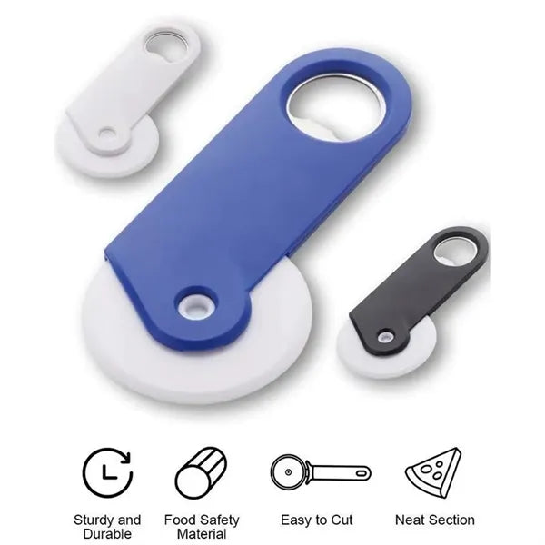 Pizza Cutter Idler Wheel With Stainless Steel Bottle Opener