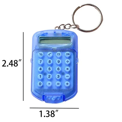 Portable Mini Pocket Electronic Calculator Key Ring Keychain