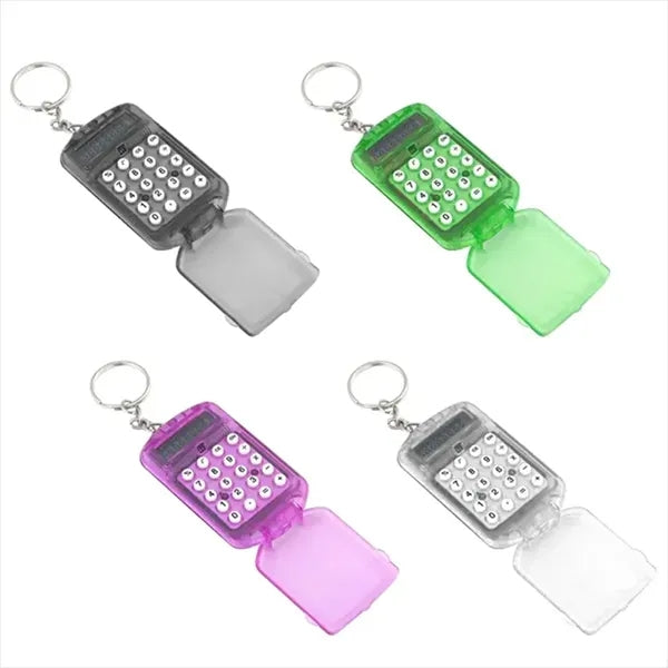 Portable Mini Pocket Electronic Calculator Key Ring Keychain