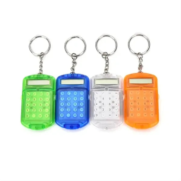 Portable Mini Pocket Electronic Calculator Key Ring Keychain
