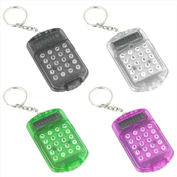 Portable Mini Pocket Electronic Calculator Key Ring Keychain