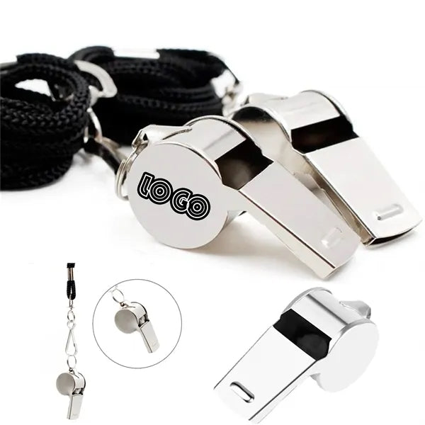 Stainless Steel Whistle With Lanyard Outdoor Survival