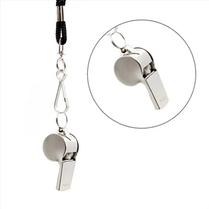 Stainless Steel Whistle With Lanyard Outdoor Survival