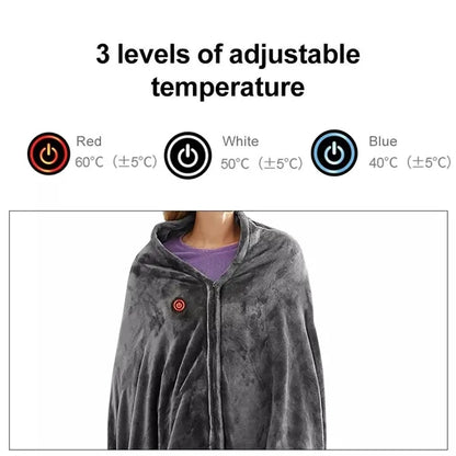 Rechargeable Ribbed Flannel Heated Blanket Electric Throw