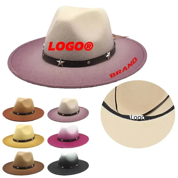 Colorblock Gradient Western Retro Style Cowboy Hat