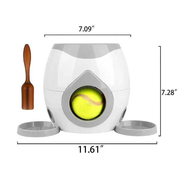 Automatic Tennis Launcher Dog Feeder Toy Treat Dispenser